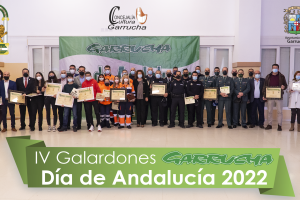 Los galardonados por la celebración del Día de Andalucía.