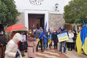 Imagen de los actos de solidaridad con Ucrania, llevados a cabo el domingo.