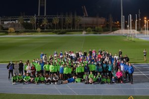 Foto de familia en el Anexo del Estadio Mediterráneo.