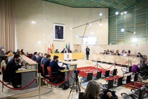 Vista general del pleno del Ayuntamiento de Almería
