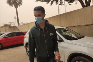 Nélson esta mañana en el Estadio de los Juegos Mediterráneos.