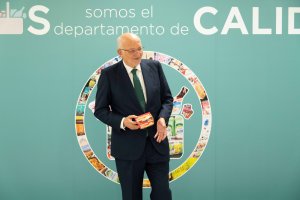 Juan Roig, presidente de Mercadona, en la rueda de prensa ofrecida este martes.