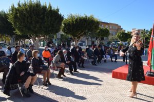 Nadia Rudenko ofreciendo un concierto de violín en Vícar, con motivo del Día de la Constitución.
