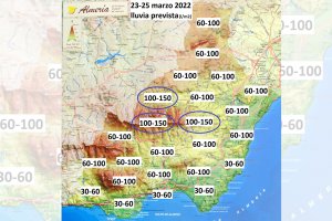 Mapa de los acumulados de lluvia de esta semana elaborado por Cazatormentas