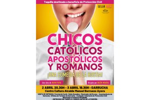 Cartel de la obra que se representa en Garrucha tras triunfar en Argentina.