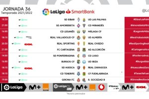 Jornada 36 en Segunda División.