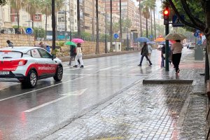 Imagen de un día de lluvia en la capital.