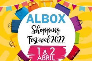 Detalle del cartel \'Albox Festival Shoping\' 2022.