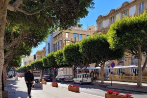 Vista del carril saludable del Paseo de Almería.