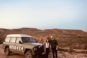 Los responsables de la agencia en su estancia en Almería.