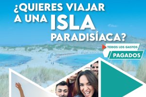 Detalle del cartel dedicado al intercambio de jóvenes de Grecia, Italia, Bulgaria, Malta y España