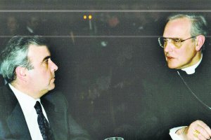 Francisco Giménez Alemán con el cardenal Carlos Amigo Vallejo.