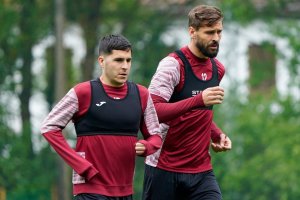 Tejero y Llorente en el entrenamiento del conjunto armero este jueves.
