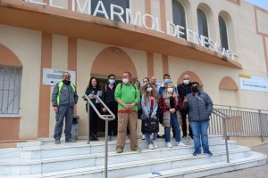 Los doce alumnos que se formarán en Elaboración y obras de artesanía, colocación de piedra natural.
