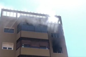 Imagen del incendio compartida en Twitter por @JoseMBretones.
