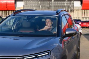 Saliendo del Estadio tras ver al Valladolid.