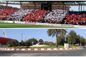 El mosaico que se hizo en el último ascenso en el Almería-Elche.