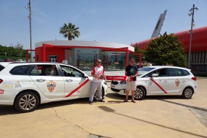 Paco y Juan Carlos este viernes por la mañana en el Estadio Mediterráneo.