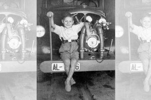 Manuel Montoya Vicente jugaba en el camión de los bomberos.