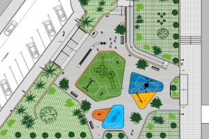 Plano de la actuación prevista en la Plaza Carabela de Almerimar.