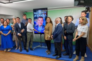 Pegada virtual de carteles en la sede del PP.