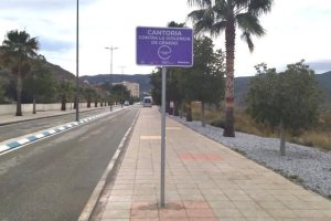 Imagen de la señal arrancada y robada en el municipio de Cantoria.