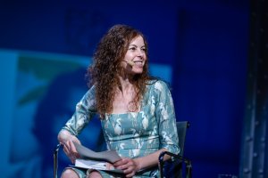 Mar Abad, en la presentación de El Libro de Carmen Laforet en el Espacio Fundación Telefónica de Madrid.