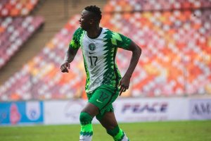 Umar Sadiq en el partido del pasado jueves contra Sierra Leona.