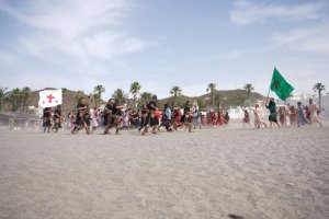 Recreación de la batalla.