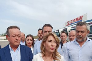 Raquel Sánchez este miércoles en su visita a Antas.