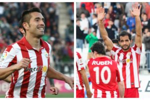 Charles y Verza, dos de los artífices del ascenso del Almería en el año 2013.