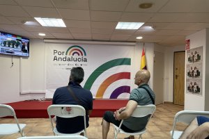 Sede de Por Andalucía en la noche electoral