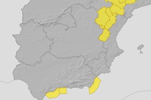 Mapa de avisos de la Aemet.