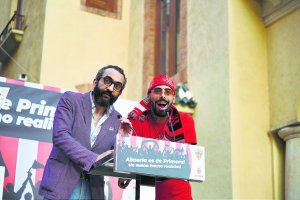 Mohamed El Assy y Samú Costa en la fiesta del ascenso el pasado 31 de mayo.