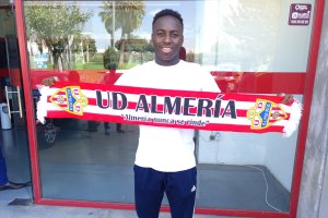 Appiah el día de su llegada al UD Almería.