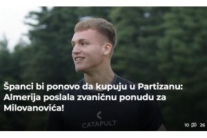 Así abre Telegraf su edición digital con el interés del Almería.