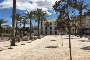 Obras de primera fase de peatonalización de la Plaza Mayor.