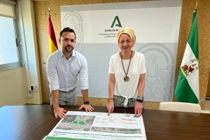 Autoridades junto al proyecto de mejora de la infraestructura.