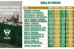 El conjunto ilicitano ha anunciado los precios de la temporada 2022-2023.