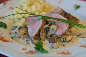 Solomillo de cerdo para almorzar.