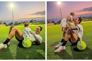 Darwin Núñez disfrutando con el pequeño de la casa en el Anexo.