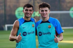 Pedri y Fabio son grandes amigos en el vestuario del FC Barcelona.