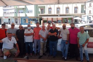 Taxistas en la concentración sobre la modificación de las tarifas