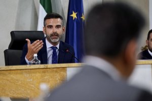 Ramón Fernández-Pacheco, alcalde de Almería, durante la sesión plenaria