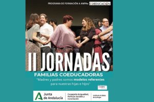 Cartel de las II Jornadas de “FAMILIAS COEDUCADORAS”. Online. Retransmisión en directo.