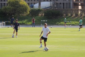 Pozo este martes en el campo Anexo del Power Horse Satadium.