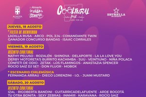 Cartel con los días en los que actúa cada artista.