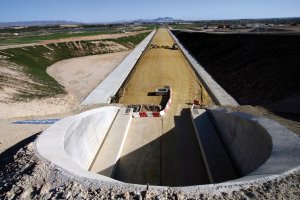 Obras del AVE Murcia-Almería a vista de pájaro.