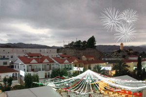 Detalle del cartel de San Roque 2022 en Arboleas.