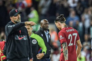 Klopp y Darwin en el partido del Liverpool ante el Crystal Palace.